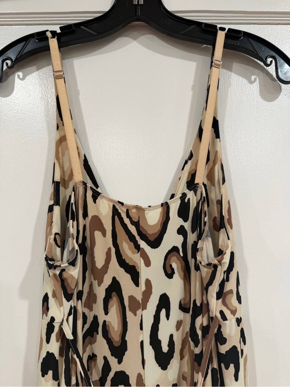 Ambrielle Leopard-Print Slip Dress in Beige, Brown & Black - Picture 8 of 9